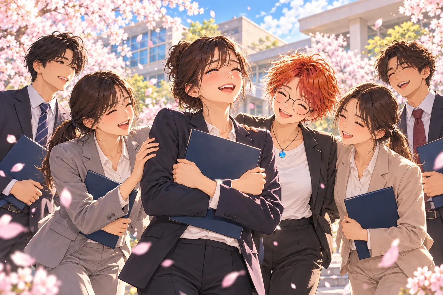 春、それぞれの新しい一歩のイメージイラスト