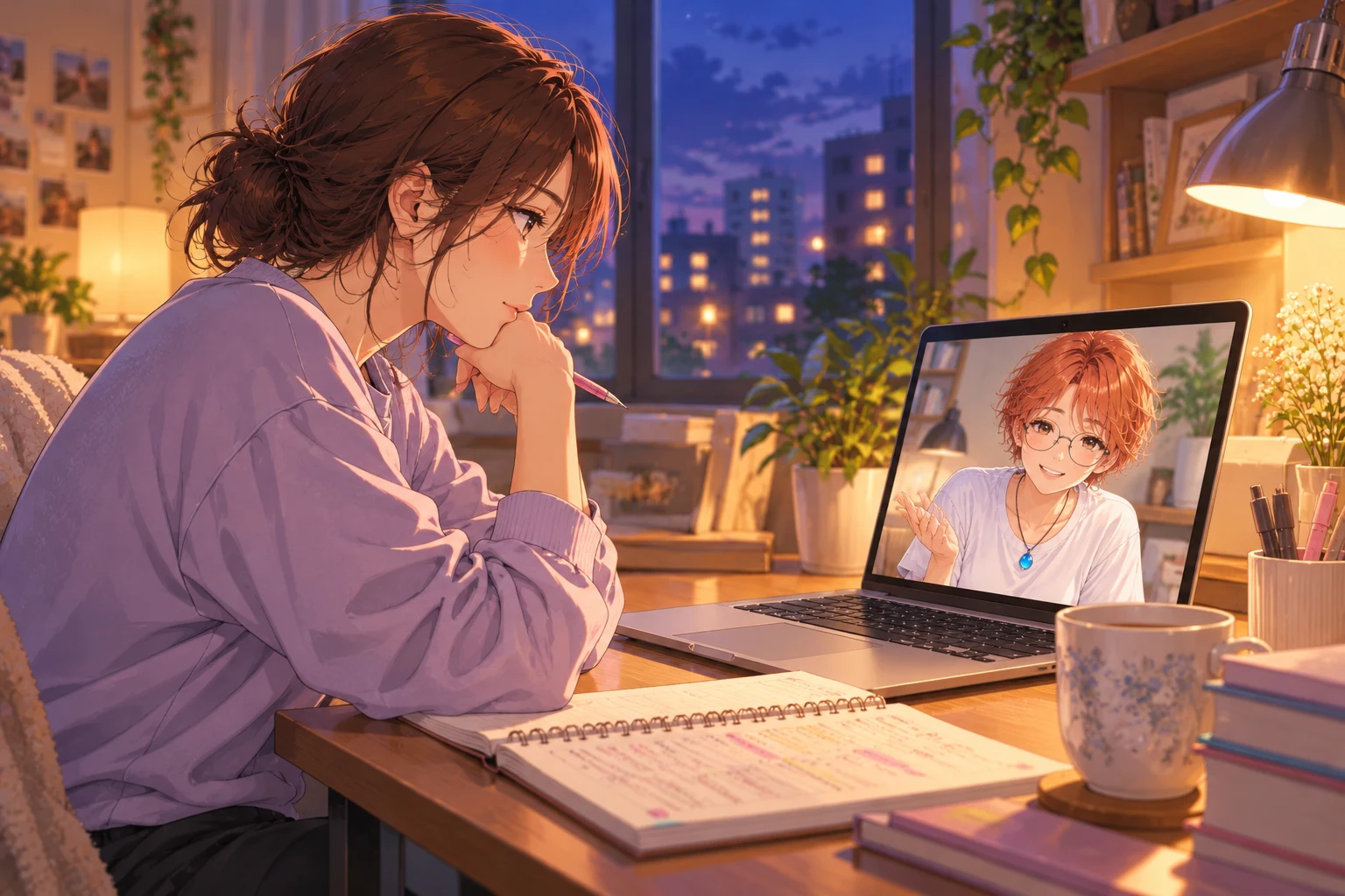 自宅からつながる、Zoom授業のイメージイラスト