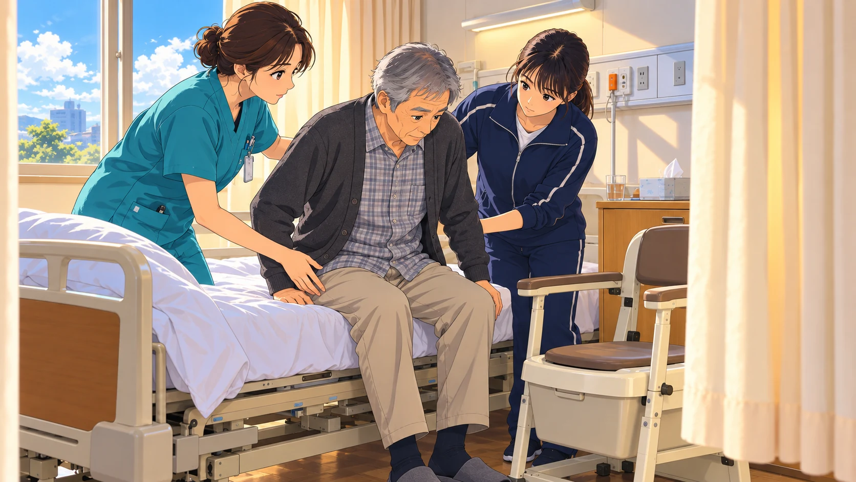 移乗を一緒に支えるのイメージイラスト