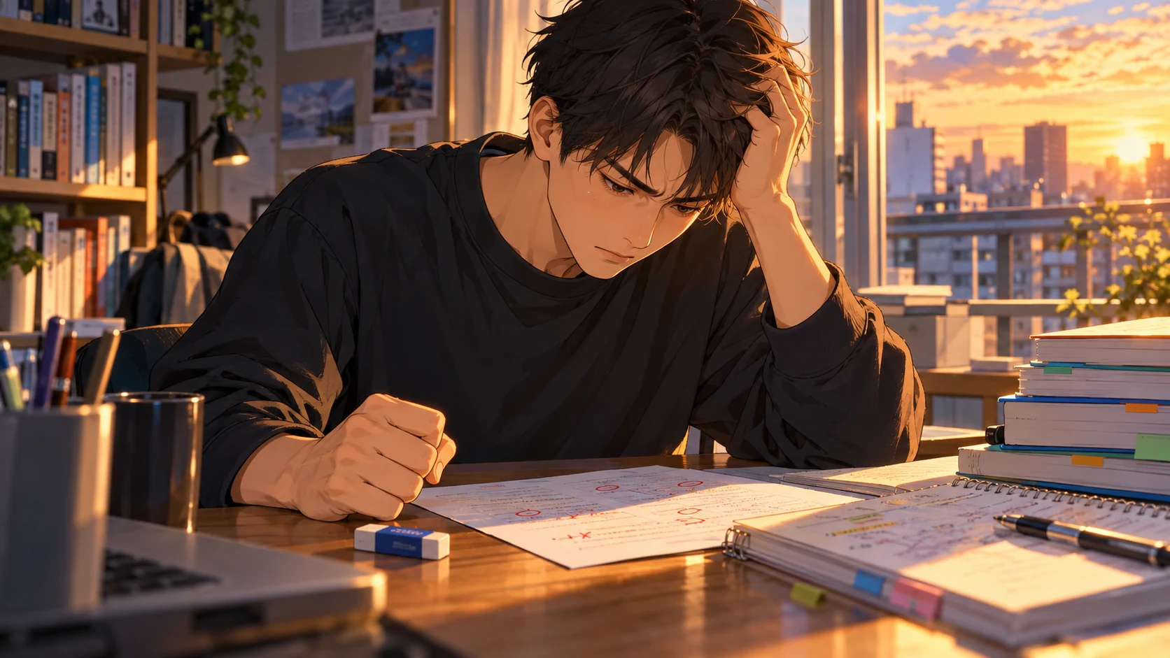 できない自分に、悔しくなるのイメージイラスト