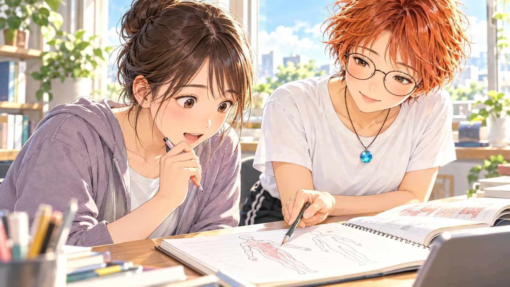 図がつながる瞬間のイメージイラスト